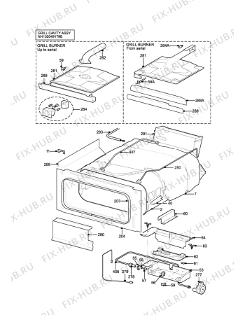 Взрыв-схема плиты (духовки) Parkinson Cowan SIG454WN - Схема узла H10 Grill cavity assy